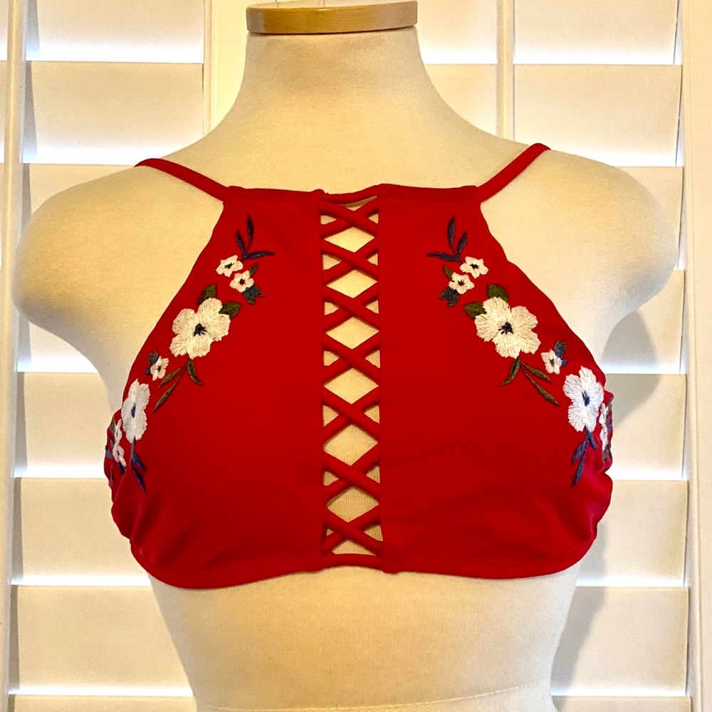 EUC Hollister Swim bikini floral top Sz Small